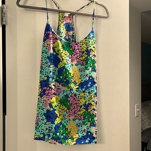 Jcrew Racerback Flowered Shirt